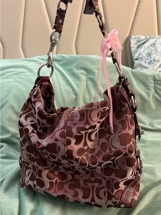 Coach Handbags - Rare Coach Maroon/Pink Large Carly